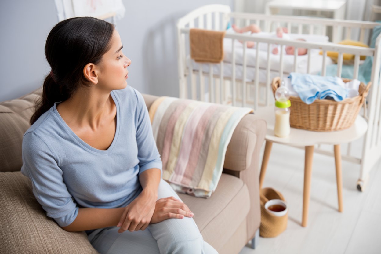 Мать смотрит на ребенка